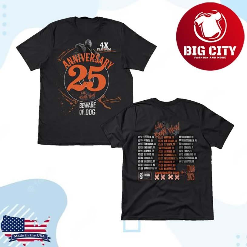Bw Apparel Tour Dates Tee Bow Wow 25 Tour Two Sided Shirt