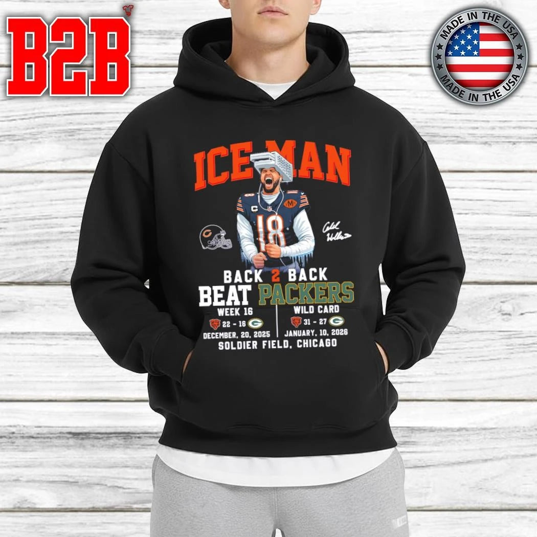 Caleb Williams Ice Man Back To Back Beat Packers Shirt
