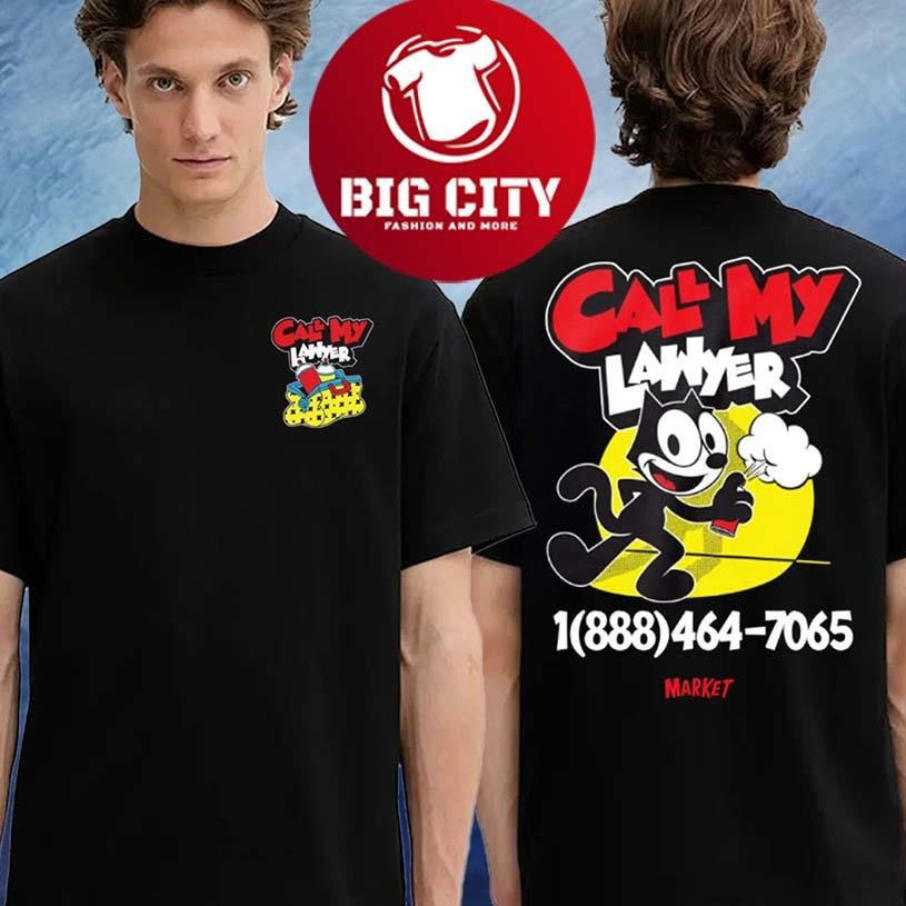 Call My Lawyer X Market Felix The Cat Spray Paint Two Sided Shirt