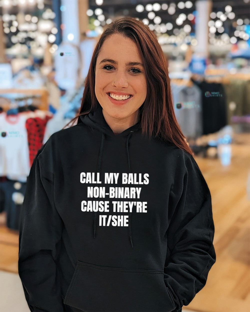 Call my balls non-binary cause they’re it she quote shirt