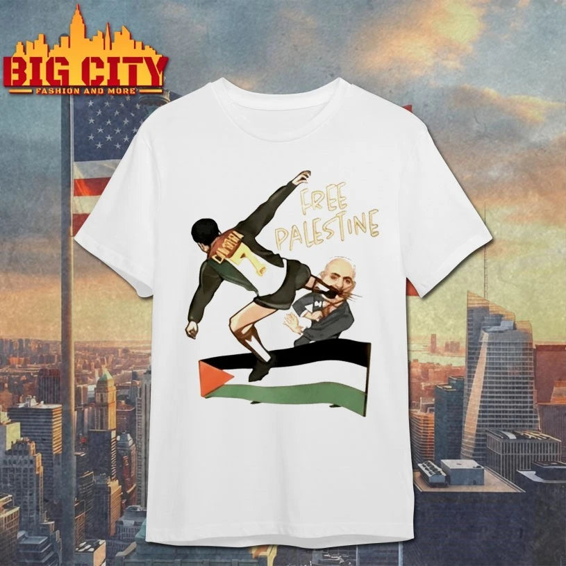 Cantona Free Palestine Kung Fu Kick Netanyahu Shirt