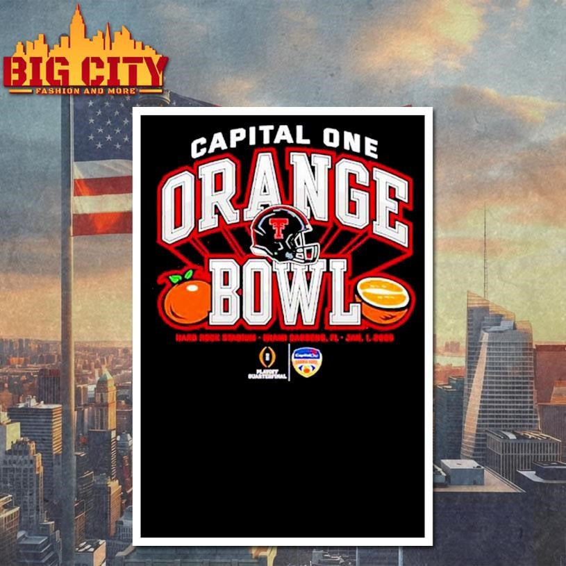 Capital One Orange Bowl 2026 CFP Texas Tech Red Raiders helmet Shirt