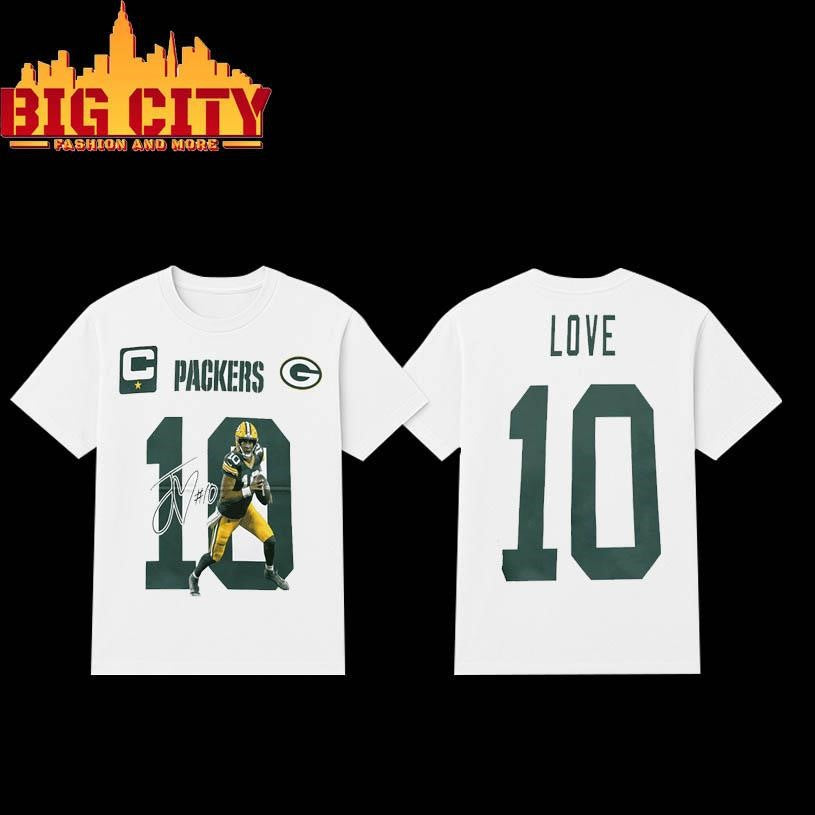 Captain Green Bay Football J.L 10 Signature Two Sided Shirt