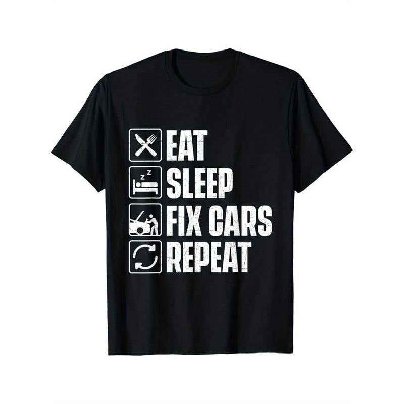 Car Enthusiast's Pride T-Shirt - Fun Graphic Tee for Auto Mechanics and Car Lovers - Relaxed Fit, Soft Cotton, Repeat Design, Perfect Gift for Car Fans Made in USA