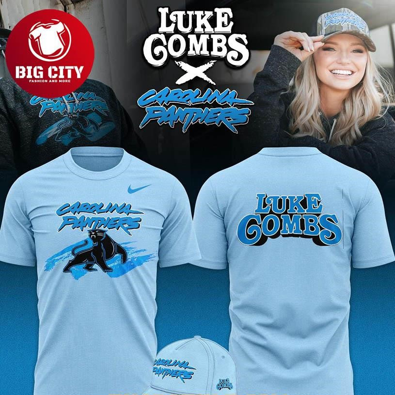 Carolina Panthers 2025 Luke Combs Saturday Night In NC Two Sided Shirt