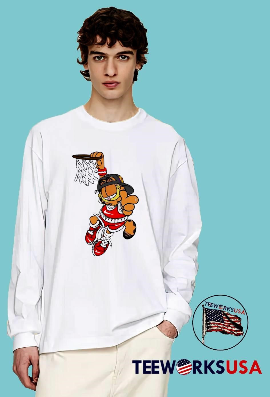 Cat Basketball Slam Dunk Red Jersey shirt