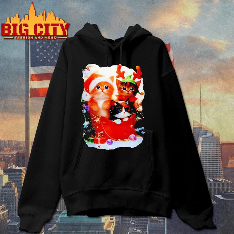 Cat Christmas Light Santa Xmas Decorations Meowy shirt