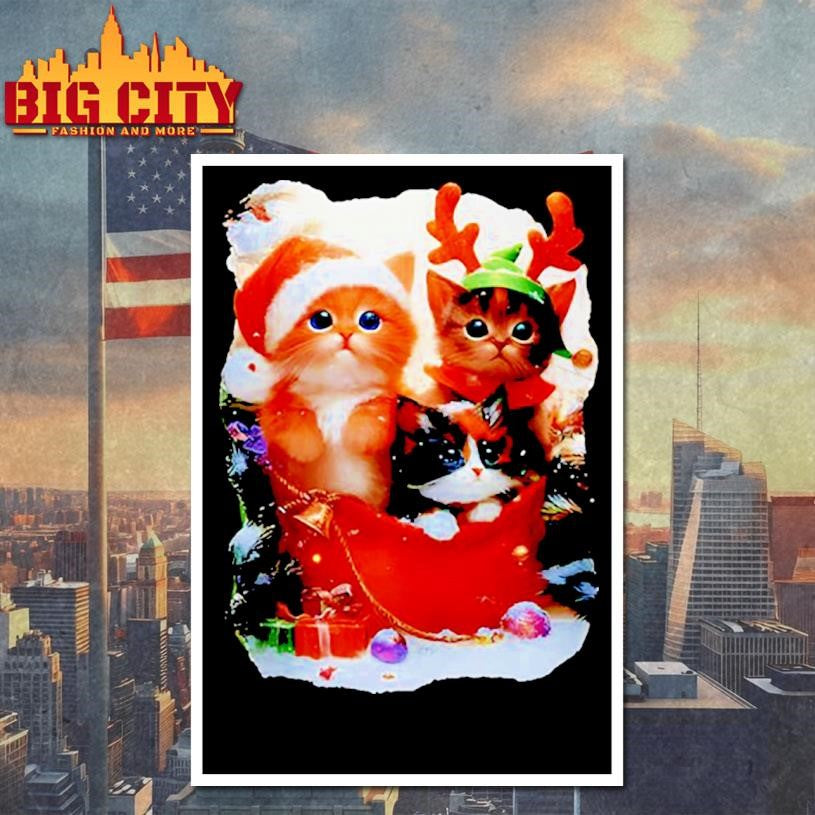 Cat Christmas Light Santa Xmas Decorations Meowy shirt