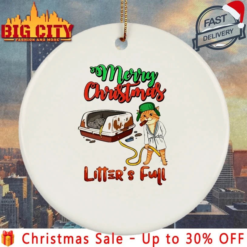 Cat Merry Christmas Litter’s Full Holidays Xmas Cigarettes shirt