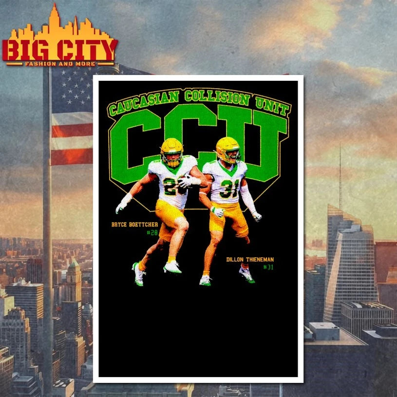 Caucasian Collision Unit Bryce Boettcher #28 Dillon Thieneman #31 shirt