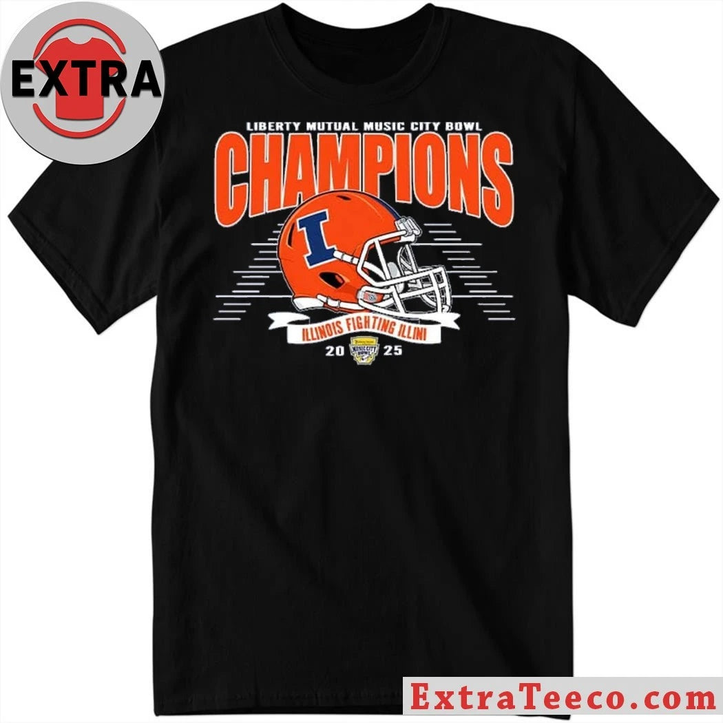 Celebrating the Illinois Fighting Illini’s victory at the 2025 Liberty Mutual Music City Bowl (30-28) on December 30, 2025, at Nissan Stadium in Nashville, Tennessee Shirt