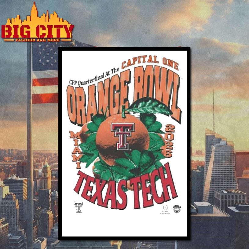 Cfp Quarterfinal At The Capital One Orange Bowl Texas Tech Red Raiders Miami 2025 Shirt