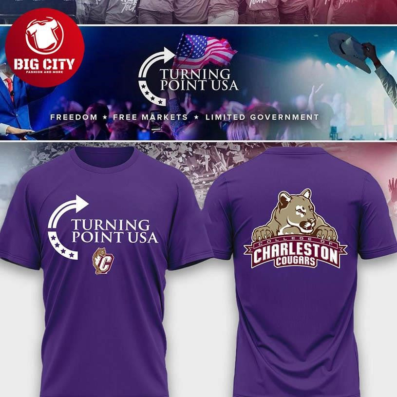 Charleston Cougars Charlie Kirk Turning Point USA Freedom Legacy Two Sided Shirt