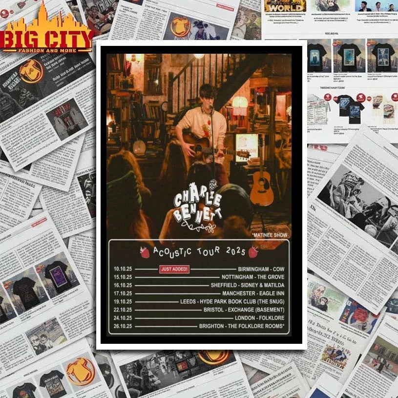 Charlie Bennett Acoustic Tour 2025 Poster shirt