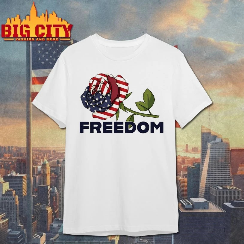 Charlie Kirk Rose America flag Freedom Patriot shirt