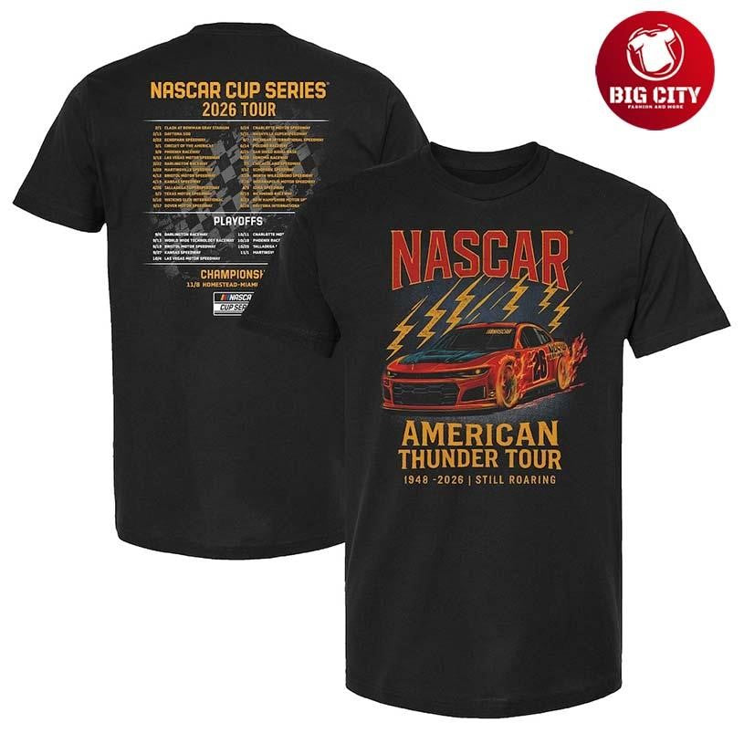Checkered Flag Sports Black 2026 Schedule Two Sided Shirt