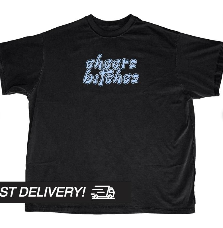 Cheers btches Y2k Shirt, Harajuku Tee, Goth Punk T-Shirt, Streetwear T-Shirt, Alternative Clothing, Y2k Graphic Shirt Menswear Top