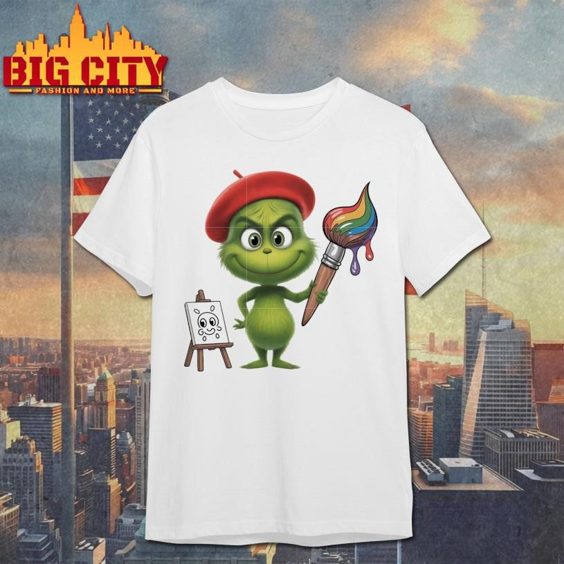 Chibi grinch painting christmas shirt