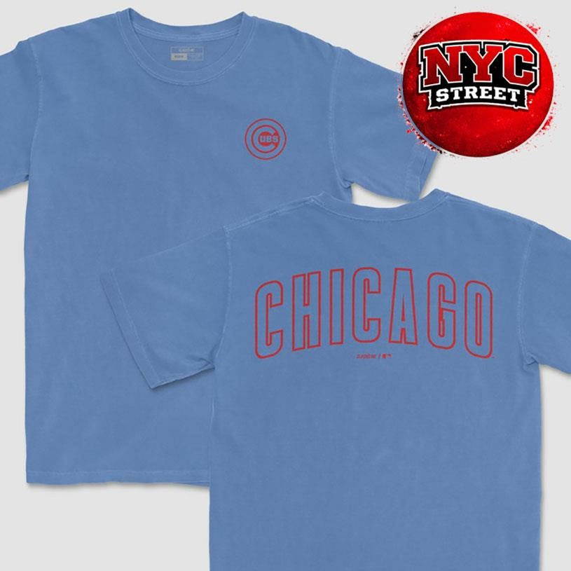 Chicago Cubs MLB Outline Two Sided Shirt