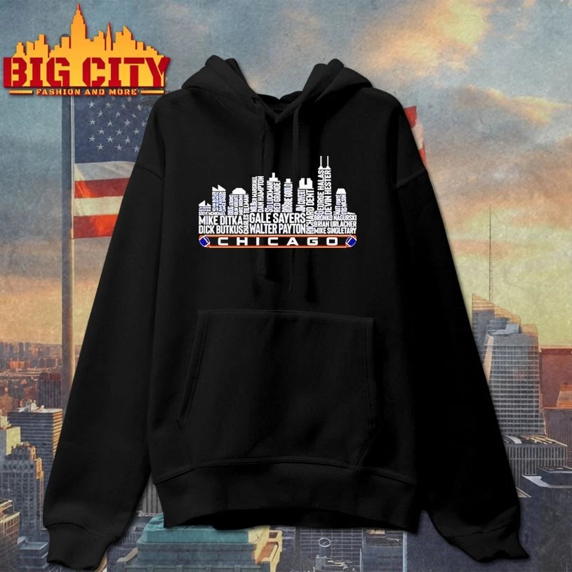 Chicago Football All Time Legends Chicago City Skyline shirt
