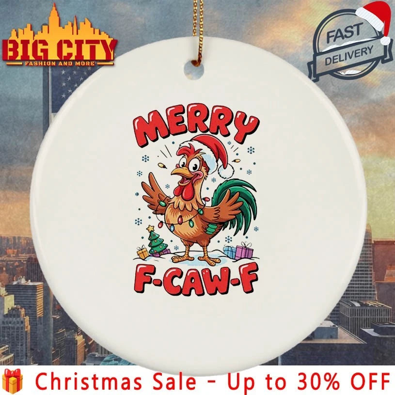Chicken Merry F-Caw-F Funny Christmas 2025 shirt