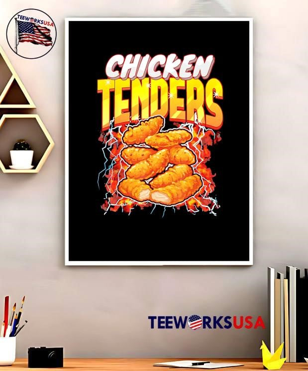 Chicken Tenders Food With Lightning And Fire Graphic shirt