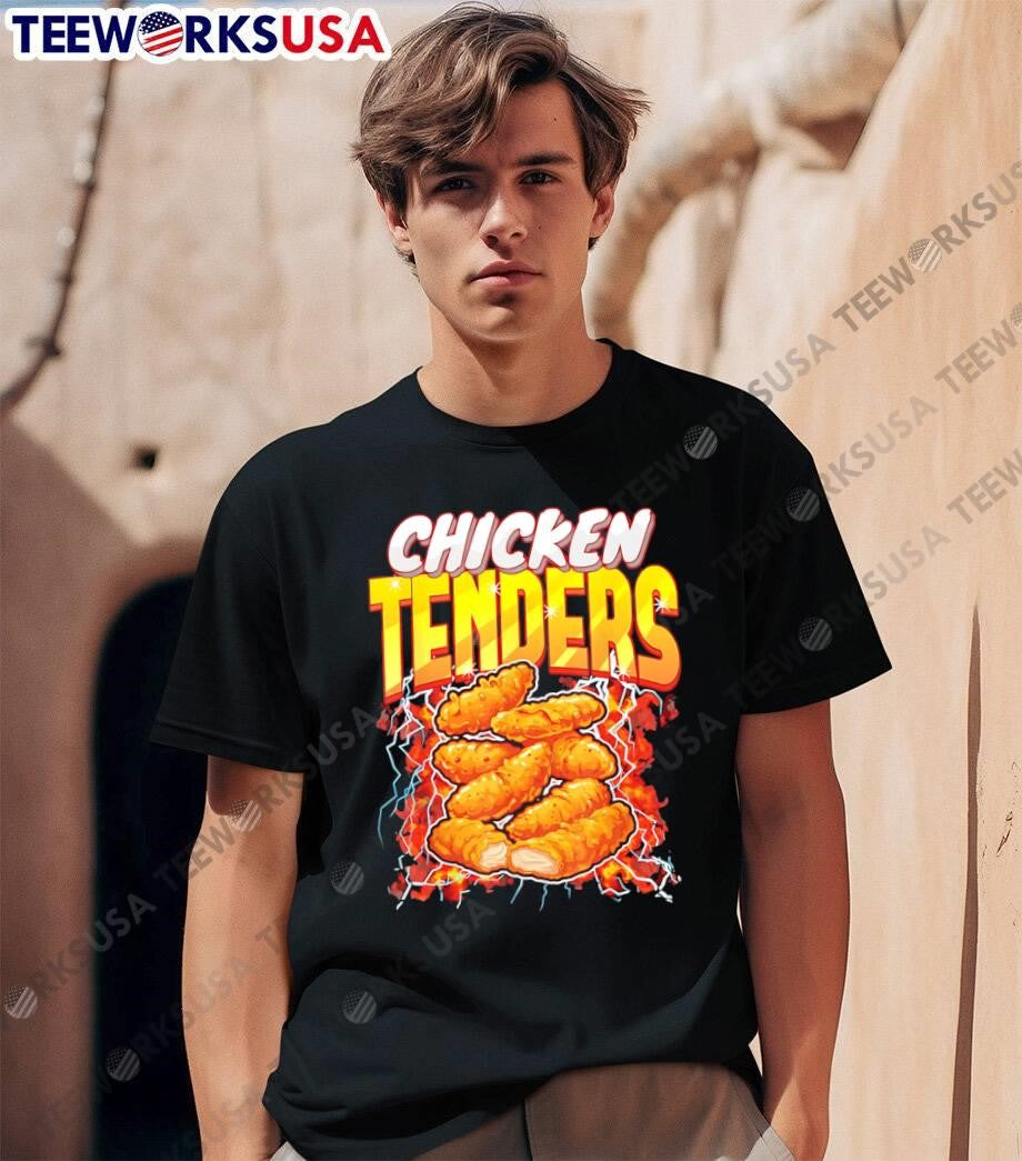 Chicken Tenders Food With Lightning And Fire Graphic shirt