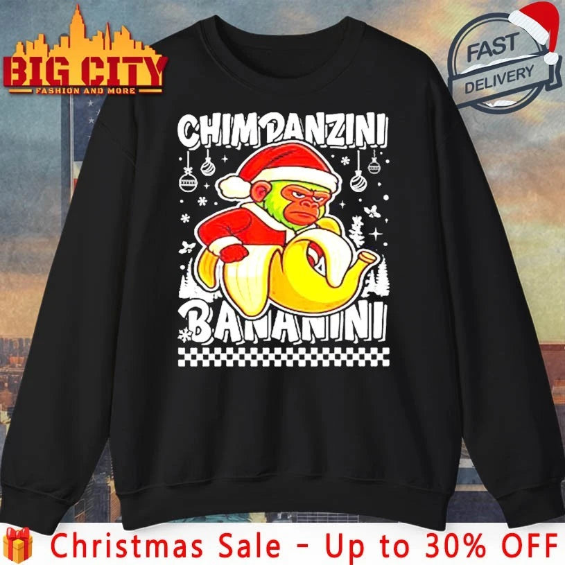 Chimpanzini bananini ugly christmas shirt