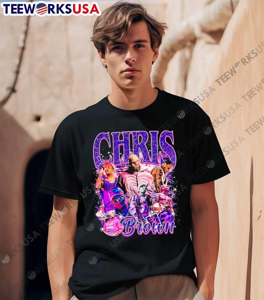 Chris Brown Hip Hop Artist Vintage Aesthetic Collage shirt
