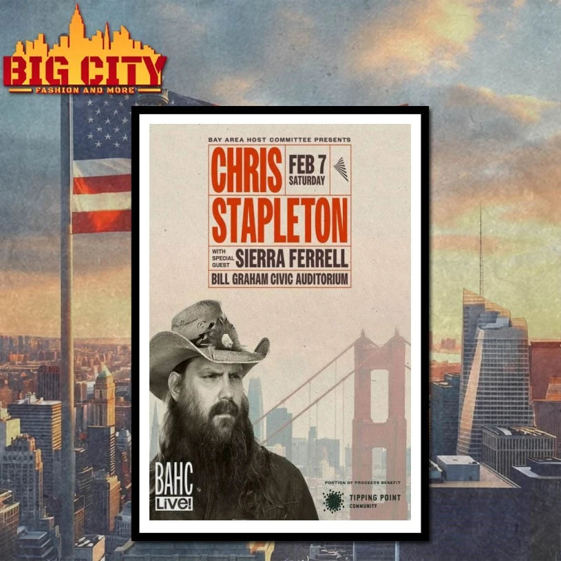 Chris Stapleton Tour San Francisco CA Feb 7 2025 Poster Shirt