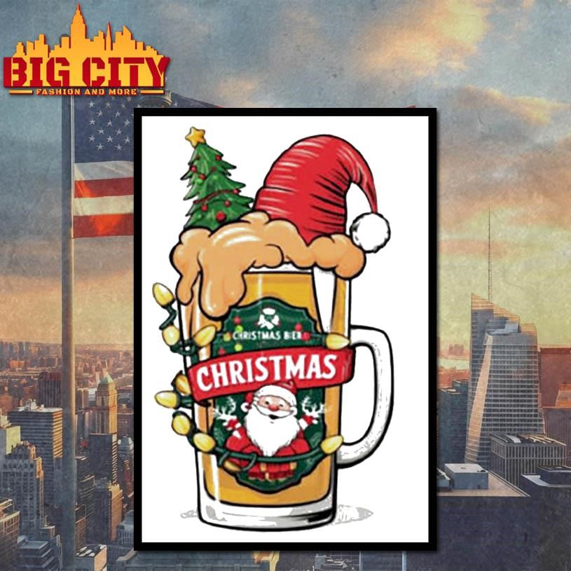 Christmas Beer Santa Mug Shirt Funny Holiday Party Shirt