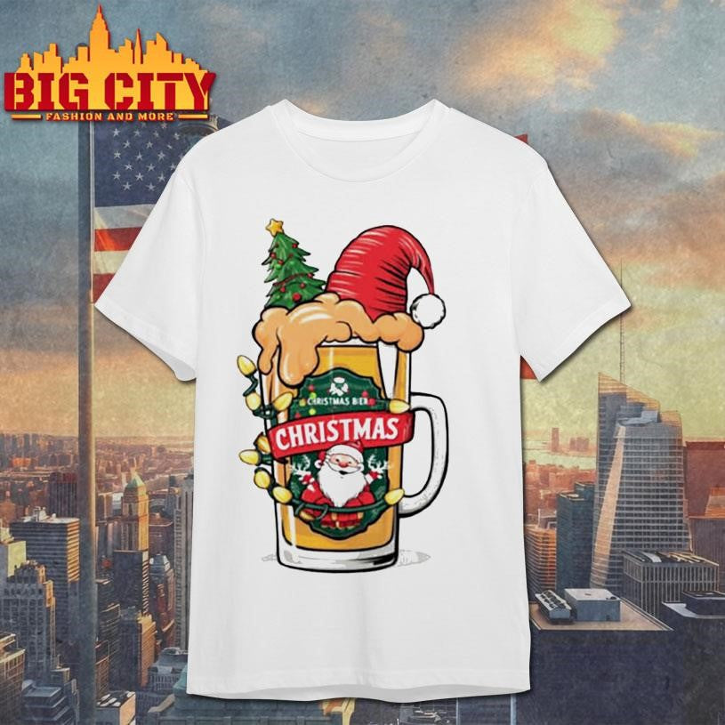 Christmas Beer Santa Mug Shirt Funny Holiday Party Shirt