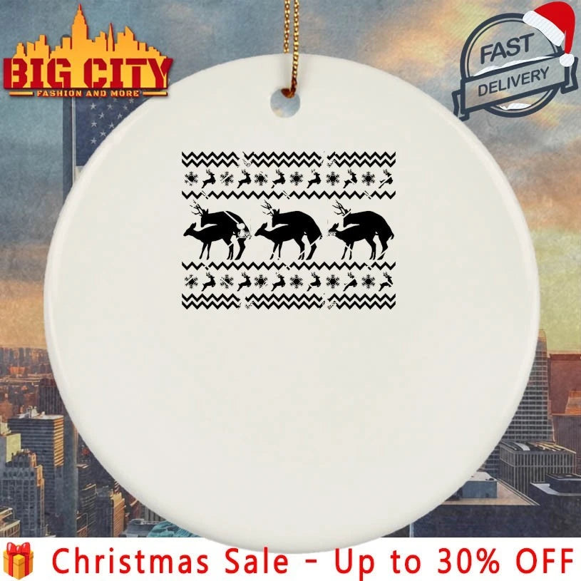 Christmas Deer Seamless Pattern Floral Decoration Stock shirt