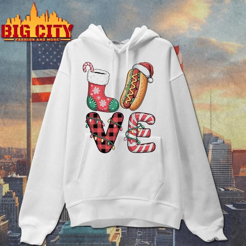 Christmas Hot Dog Love Xmas Funny Shirt