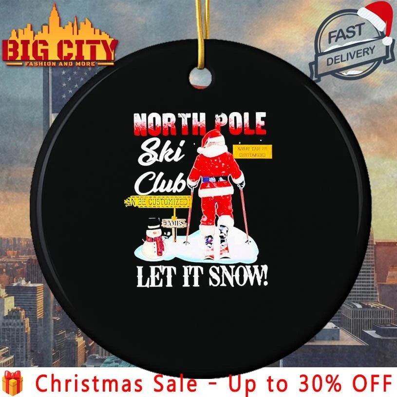 Christmas Skiing North Pole Ski Club Let It Snow 2025 shirt