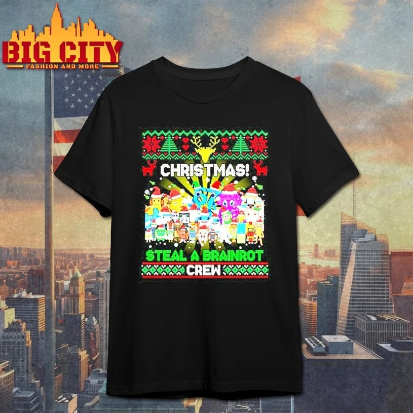 Christmas Steal A Brainrot Crew ugly christmas shirt