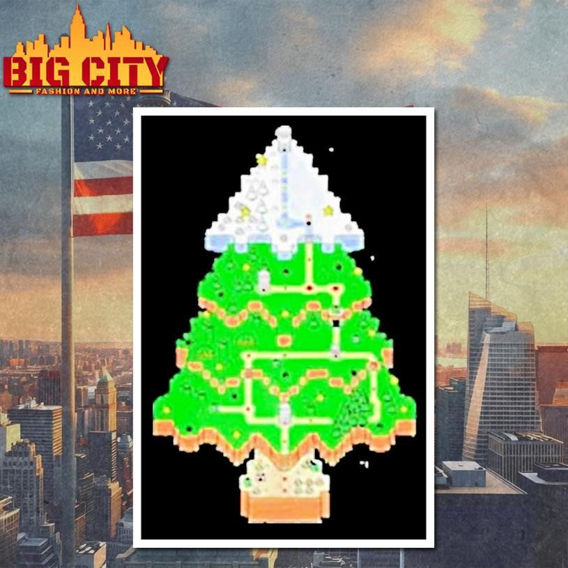Christmas Tree Map Classic Video Game World Shirt
