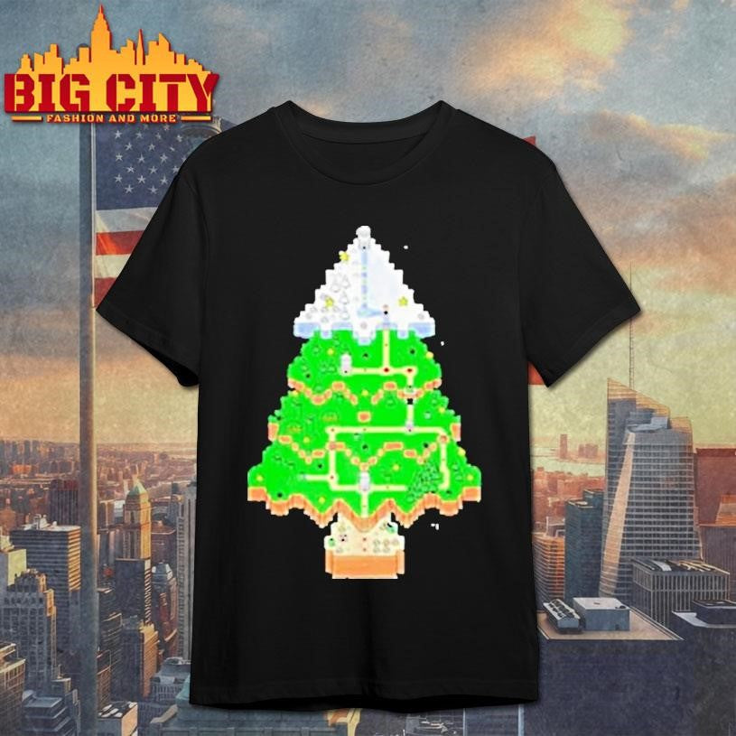 Christmas Tree Map Classic Video Game World Shirt