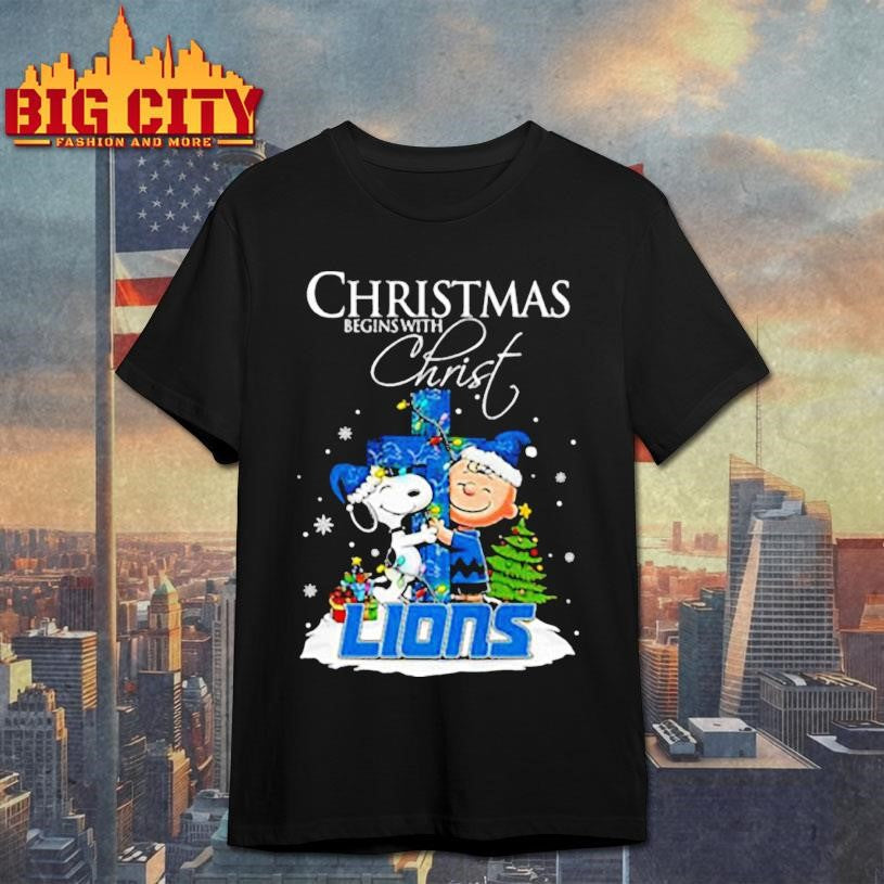 Christmas begins with Christ Detroit Lions shirt