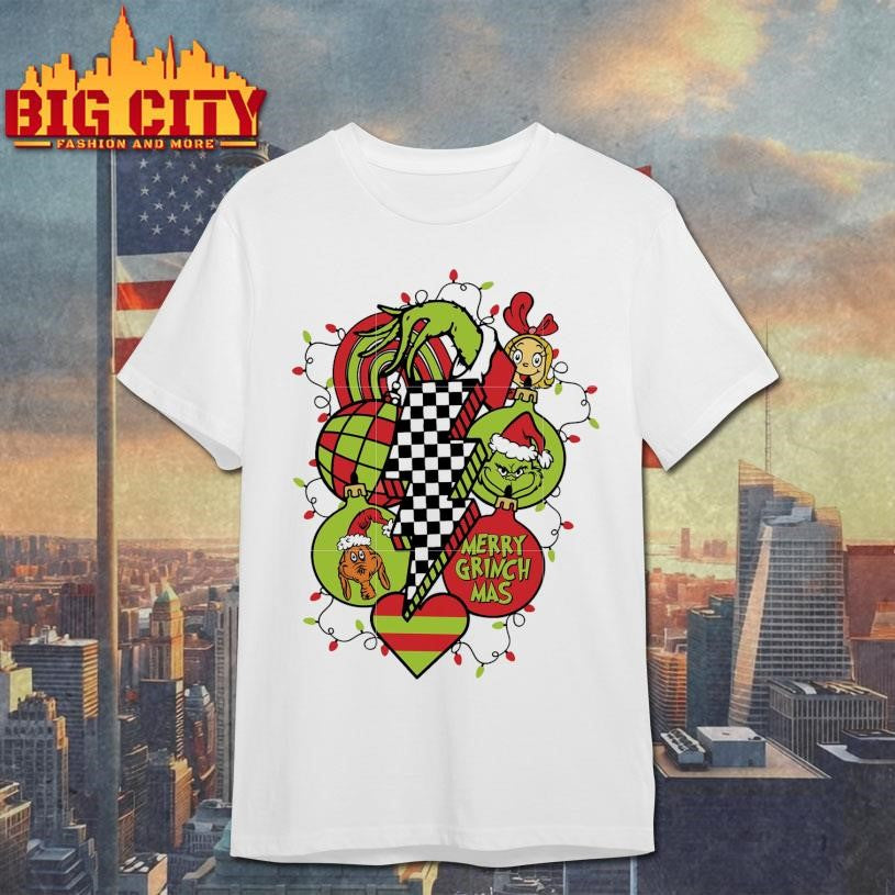 Christmas lightning bolt grinch shirt
