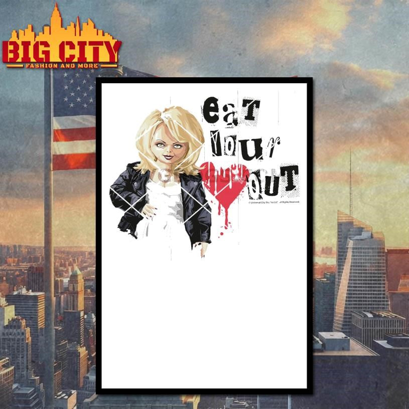 Official Chucky Tiffany Valentine Eat Your Out Dripping Heart Shirt