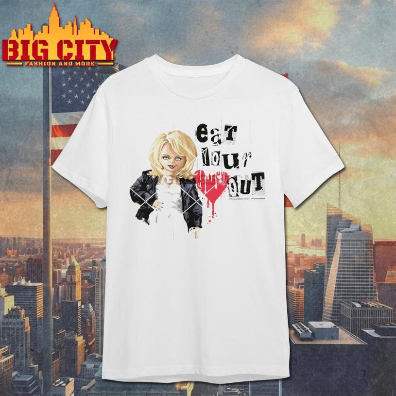 Chucky Tiffany Valentine Eat Your Out Dripping Heart Shirt