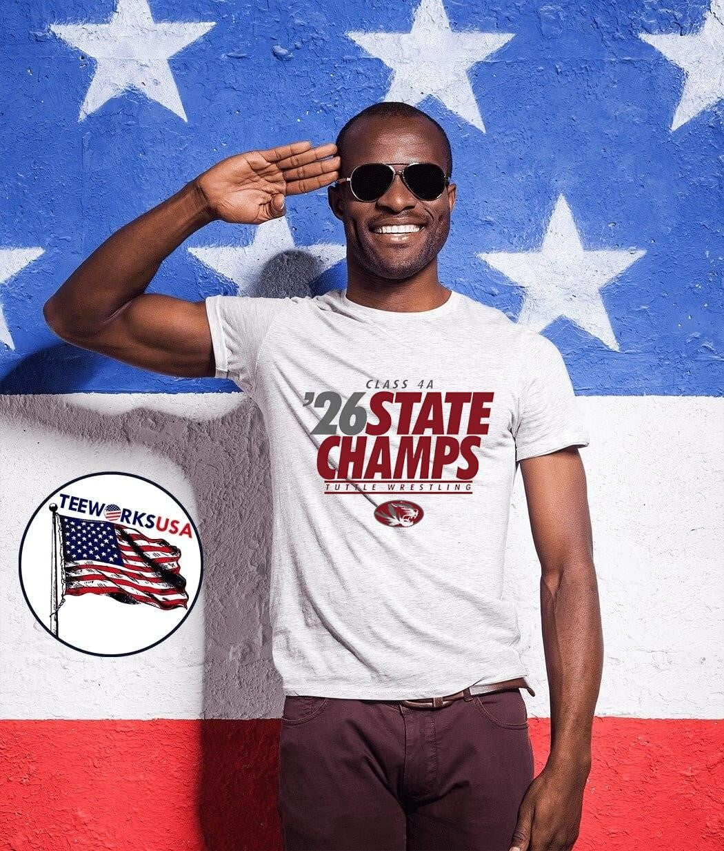 Class 4A 2026 State Champs Tuttle Wrestling Team shirt