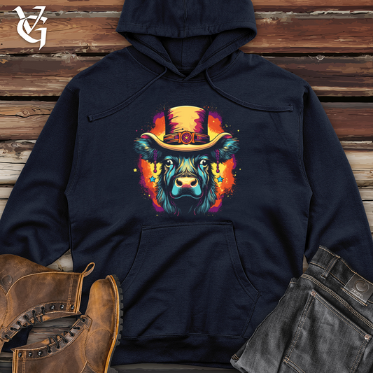 Retro Cosmic Top Hat Buffalo Midweight Hooded Sweatshirt