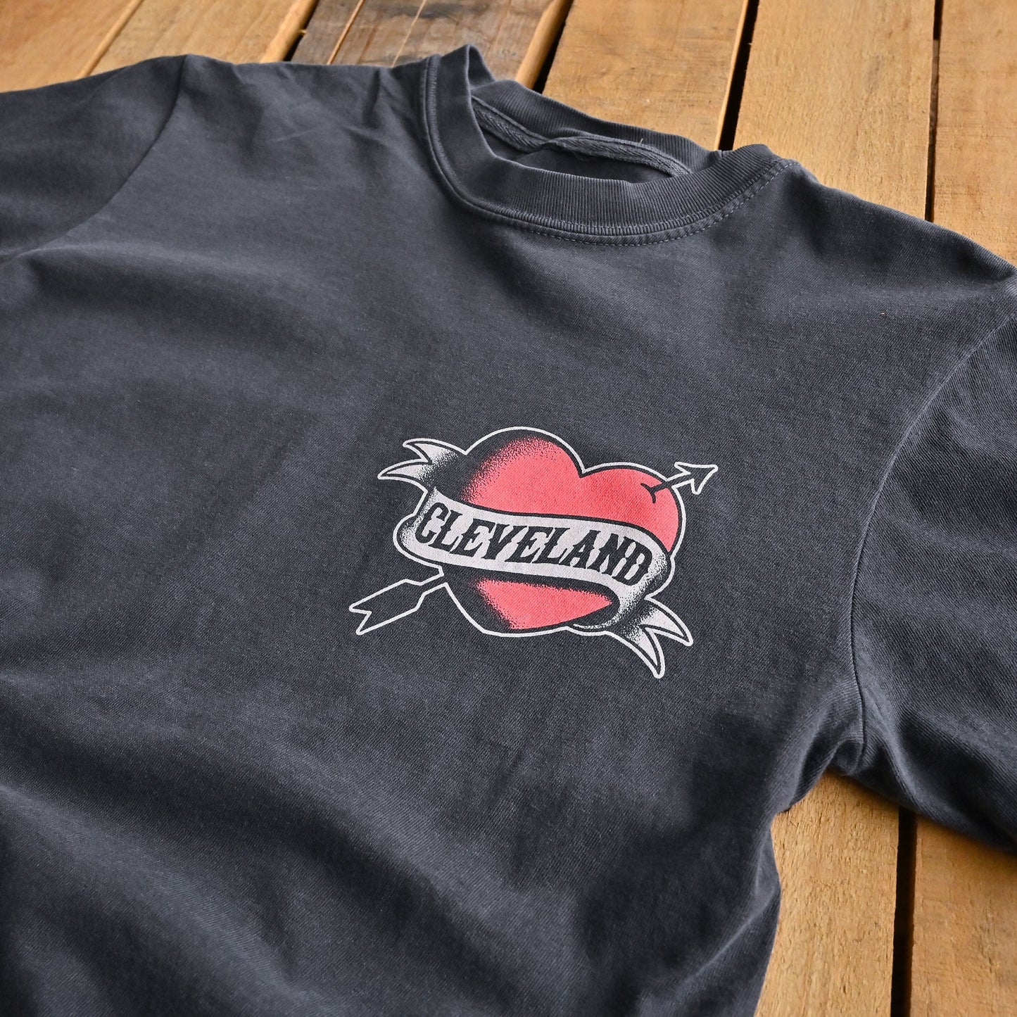 Cleveland Tattoo Heart -  Mens/Unisex Crew T-Shirt