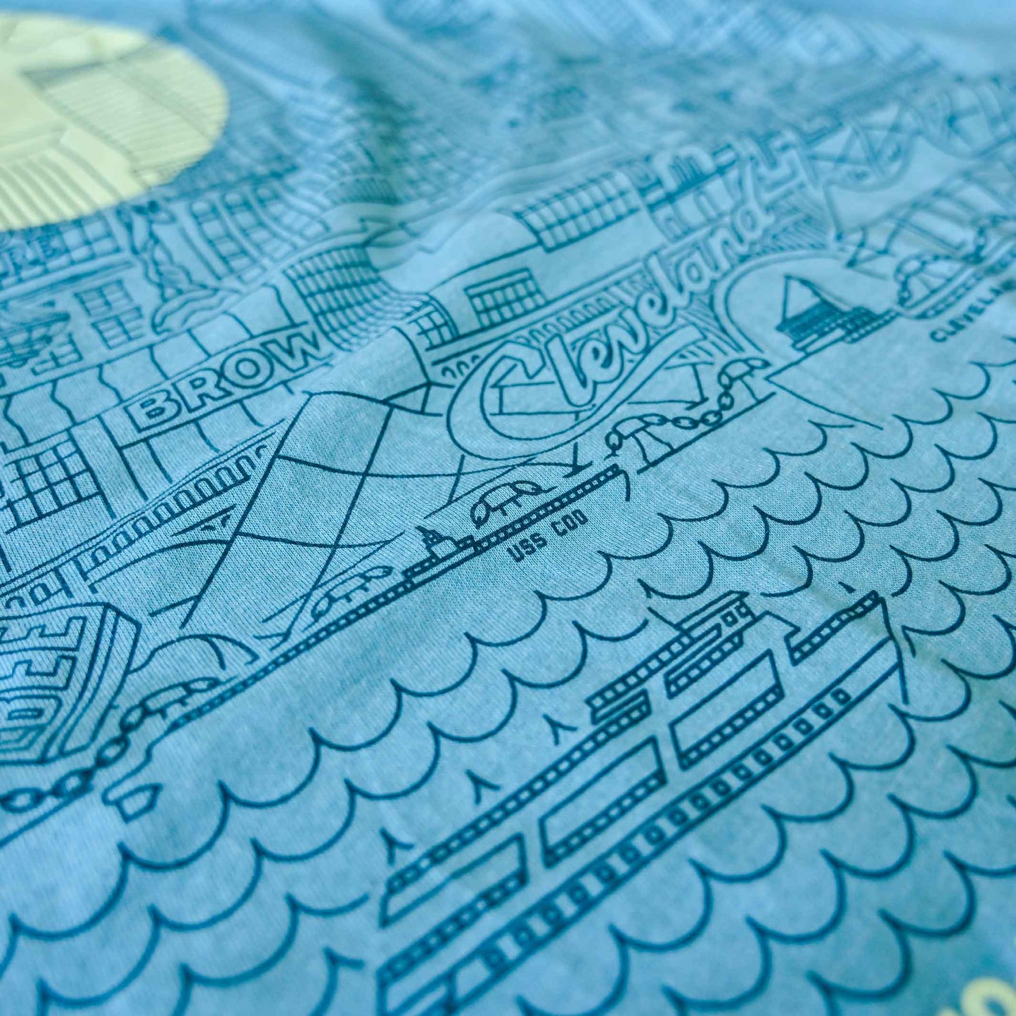 Cleveland Skyline Icons - Unisex/Mens Crew T-shirt