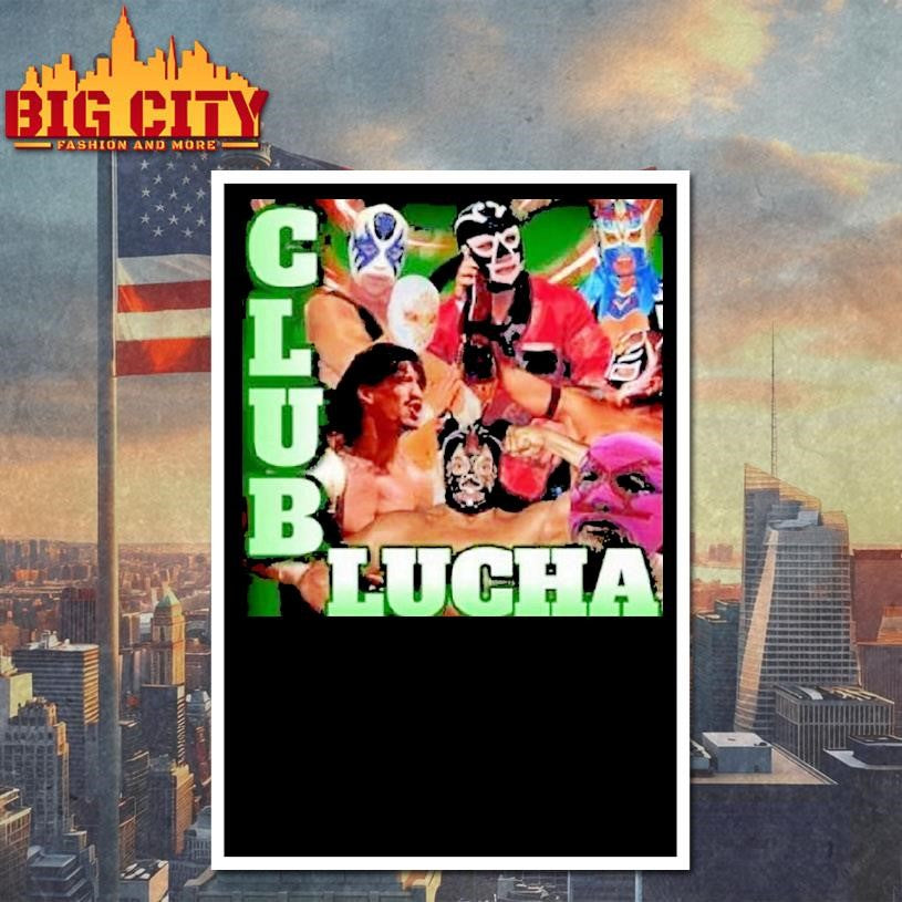 Club Lucha Wrestler Mask Collage Shirt Mexican Wrestling Shirt