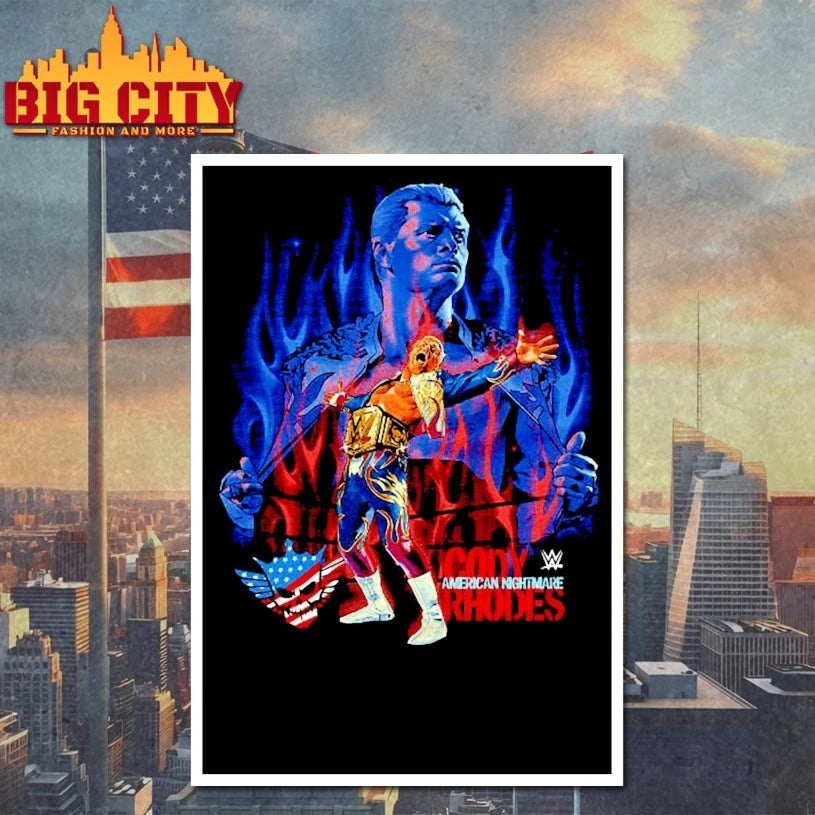 Cody Rhodes Flames graphic shirt