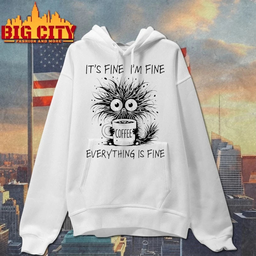 Coffee Cat It’s Fine I’m Fine Everything Is Fine shirt