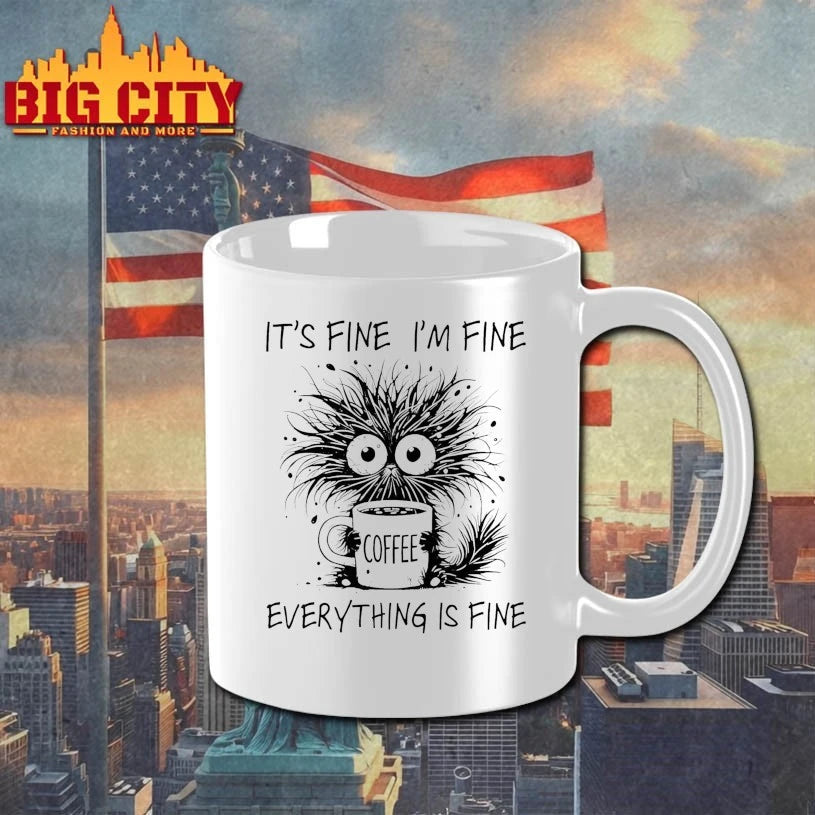 Coffee Cat It’s Fine I’m Fine Everything Is Fine shirt